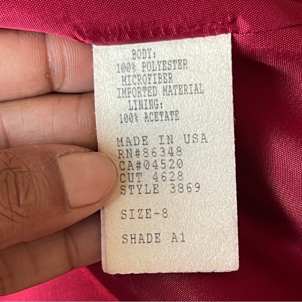 CITY GIRL SPORT | Vintage Red Studded Open Blazer Sz 8 - Picture 7 of 7